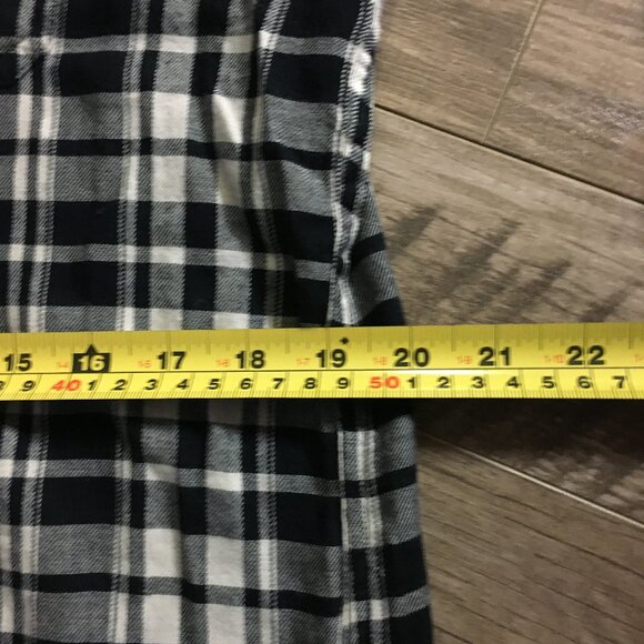 Chaps Ralph Lauren Black and White Plaid Flannel Cotton Button Down Shirt - Picture 11 of 15